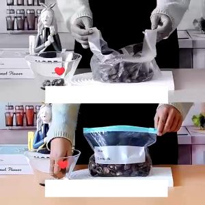 Plastik Penyimpanan Makanan Sayuran Ziplock Kulkas/ Klip Kulkas Double Seal Reusable Food Grade