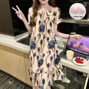 MONLEYTA | Váy lụa dài mùa hè cho nữ Váy midi cạp cao bằng vải satin cỡ lớn Váy dài đến đầu gối che mông