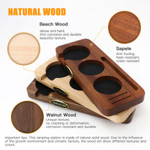 Coffee Tamper Mat Station Stand Portafilter Holder Support Base Rack Walnut For 51MM 54MM 58MM Espresso Accessories Barista Tool