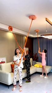 Absorb Dust Mop Orange Extendable Microfiber Dust Sunflower Mop Rotating Head Removable Cloth Mop Clean Sawang Penyapu