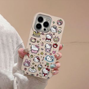 For iPhone 14 Pro max hello kitty ins Trendy shell 13 12 11 15 8plus 7plus iPhone Case XR X Xs Max 11pro