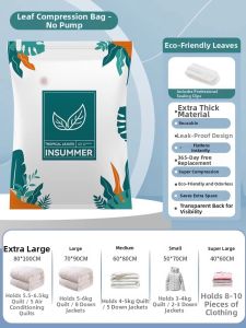 SIVASS | Vacuum Compress Storage Bag For Clothes Quilts And Travel