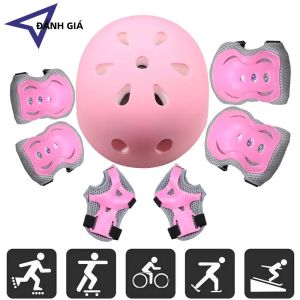 Bộ 7 Bộ An Toàn Thể Thao Trẻ Em - Mũ Bảo Hiểm Xe Đạp Ván Trượt Miếng Lót Đầu Gối Bảo Vệ Cổ Tay Cho Bé Trai & Bé Gái 3-10 Tuổi Đi Xe Đạp Trượt Patin Xe Tay Ga