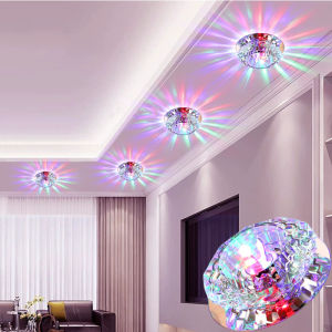 Living Room Crystal Embedded LED Downlight Corridor Hallway Small Hole Lamp Home Use Three Color Lamp Decorative Lighting