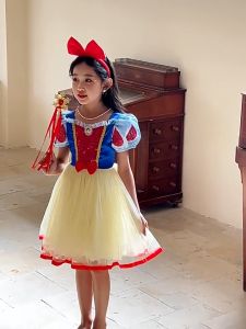 Váy đầm công chúa Bạch Tuyết kèm băng đô cho bé gái Váy Halloween hóa trang cho bé