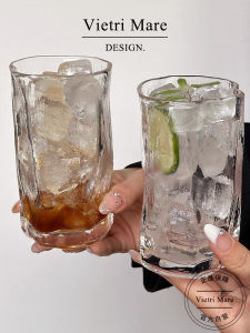 American Style Irregular Glass Cup Vietri Mare Coffee Juice Cup Luxury Cold Drink Cup Simple Design Straight Drink Cup