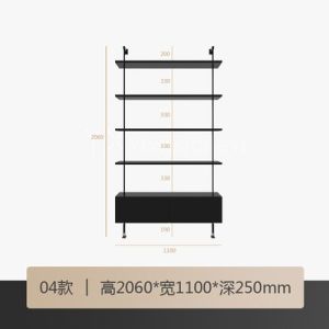 Minimalist Accessible Luxury Bookshelf Silent Style Solid Wood Bookcase Partition Board Storage Rack Full Wall Floor Storage Rack Creative Display Stand