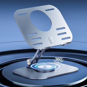 Portable Tablet Holder Rack 360 Degree Rotating Tablet Riser Stand Adjustable Height Aluminum Alloy Hollowed Out for for Universal Mobile Phone Tablet