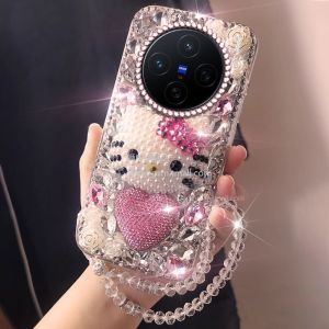 High-End Full Diamond Embedded VivoX200 Phone Case New Transparent Y78+ Full Cover Y3 Womens Style Shockproof X30 Y76s Internet Celebrity 7