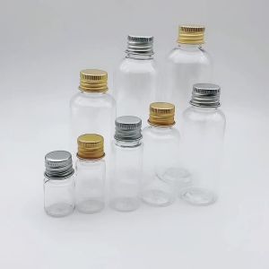 5PCS 5/10/30/50/60/100ml Plastic Bottle with Aluminum Screw Cap Plug Cosmetic Container Travel Kits Portable PET Lotion Cream