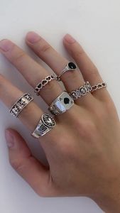 CINCIN PRIA 7 BUAH GAYA PUNK HIP HOP