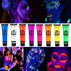 8 Color 25ml UV Neon Face Body Paint Neon Fluorescent Glow Safe Body paint For Festivals Parties Halloween Makeup Festival Party