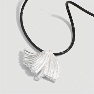 French Wave Pattern Matte Embedded Zircon Silver Necklace Fashionable Minimalist Ins Style Earrings with Stripes Lightweight Luxury Pendant Jewelry for Women