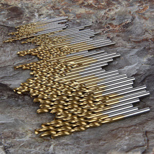 1Set Titanium Coated HSS High Speed Steel Drill Bit Set 1/1.5/2/2.5/3mm Straight Shank Twist Bit Electric Tool Accessory Set