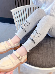 ผ้าฝ้ายบริสุทธิ์สาวกางเกง Bottoming 2023 ใหม่ฤดูใบไม้ผลิ/ฤดูใบไม้ร่วงกางเกงขายาวลําลองสําหรับเด็กแฟชั่นสไตล์บาง