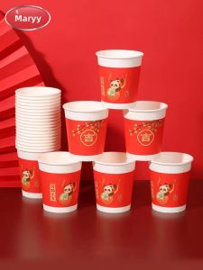 Maryya | Red Celebration Thick Disposable Cups