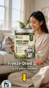 LOVE PET PROSPER Freeze-Dried Cat Grass Granules 50g Hairball & Digestion Support Cat Treats
