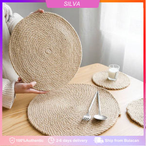 30cm Jute Braided Placemats Round Heat Resistant Place Mat Japanese Style Linen Dinner Plate Mat Table Mat Suitable For Home Wedding Party And Banquet