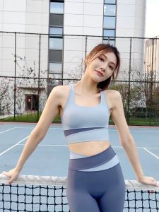 Color Splicing Racerback Sports Bra Shockproof Women Yoga Bras Removeable Chest Pad Ladies Workout Gym Fitness Quick Dry Activewear Tops Sportswear Underwear