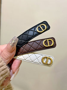 Plaid Leather Hair Clips Womens Simple Versatile Korean Style Hair Accessories Side Bangs Break Break Clamp Edge Clips