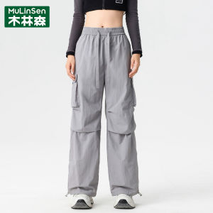 Waterproof Casual Work Pants 2025 Womens Style American High-End Sensation Versatile Wide Leg Paratrooper Trousers Trendy