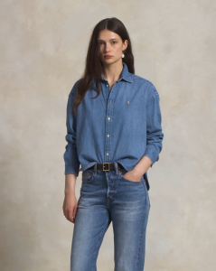 Polo Ralph Lauren Women Cropped Boxy Denim Shirt