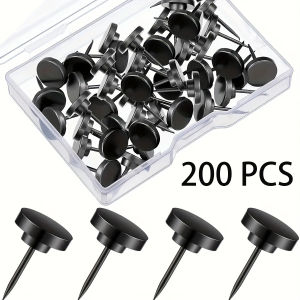 200 Pcs Strong Push Pins Thumb Tacks Flat Steel Point for Bulletin Boards Cork Boards Maps Photos And Papers