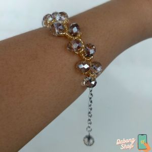 Gelang Crystal Ceko 8 mm Rumbai Rantai Anti Karat (1)