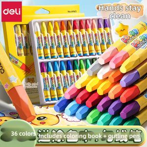 deli | Non-toxic No-mess Wax Crayons 36 Colors