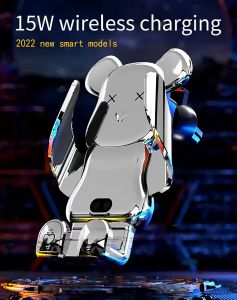 Car Phone holder Wireless Charging Phone Car Mount 15W Dashboard Air Vent Car Smart Sensor 3 in 1 QI Magnetic compatible with Apple Samsung Huawei