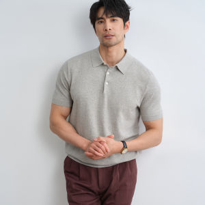 SIMWETO | 16-gauge Flatbed Pure Cotton Mens Polo Shirt Business Premium Short Sleeve T-Shirts