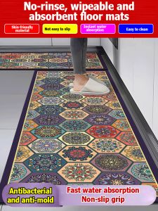 Kitchen Disposable Absorbent Floor Mat Diatom Ooze Non-Slip Oilproof Stain-Resistant Erasable Foot Mat Special Carpet