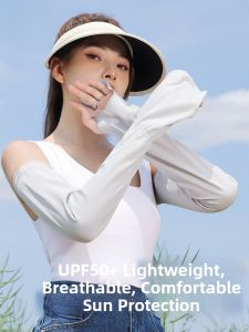 miiow | Lightweight Breathable Sun Protection Ice Silk Cooling Sleeve Gloves For Women Outdoor Cycling Summer Ice Sleeve Covers MiiOW