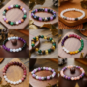 New Natural Stone Bracelets for Women Yellow Crystal Dongling Stone Turquoise Purple Crystal Hand Chants Fashion Jewelry