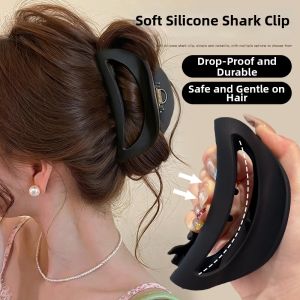 NING ZHOU | Large Soft Silicone Hair Clip For Big Hair Styling Black