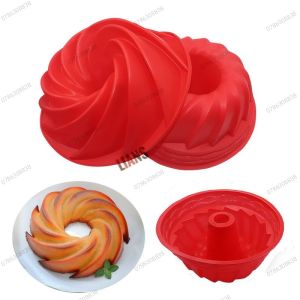 Khuôn silicon làm bánh chiffon hình tròn xoắn lốc xoáy làm rau câu nướng bánh bông lan gato