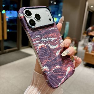 szhaiyu | Carbon Fiber Kevlar Texture Leather Magnetic Phone Case for IPhone 13 14 15 16 17 Pro Max Air Hard Plastic Protective Cover