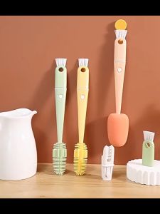 4 in 1 Long Handle Cup Brush: Cleaning Milk Bottles & Water Cups Made Easy