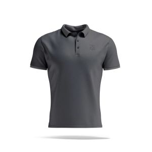 KREST Kaos Polo Shirt Abu Tua Dark Grey Baju Kerah Premium