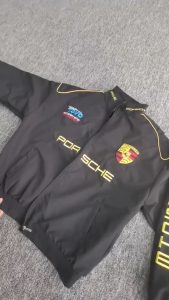 PANDA Porsche F1 Racing Cycling Embroidery Jackets Retro Slim Fit Travel Jacket for Men Sunscreen Waterproof Coat With Zipper