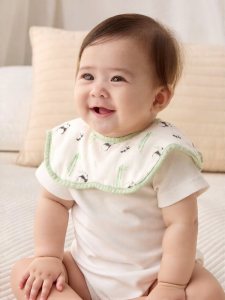 SHI YUE JIE JING | Rotatable Waterproof Breathable Baby Bibs