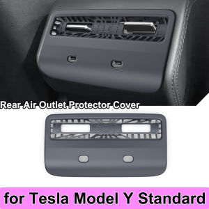 for Tesla Model Y Standard 2026 Accessories Rear Air Conditioner Outlet Cover Air Vent Protector Decoration Strip USB Port Hole