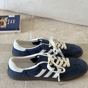 Navy Retro German Army Trainers Flat Versatile Casual Sneakers