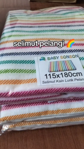 Selimut Lurik Pelangi Motif Garis Salur Halus Lembut Blanket Single 115x180cm