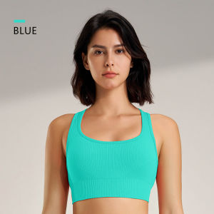 Plus Size Shockproof Seamless Workout Bra Quick Dry Moisture Wicking U Neck Yoga Top for Fitness Training