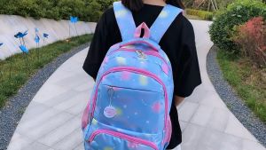 เป้เวอร์ชั่นเกาหลี น้ำหนักเบาพิเศษ ความจุเยอะ ลายตารางหมากรุก ลดภาระการป้องกันกระดูกสันหลัง นักเรียนประถมอายุ 1-6 ปี