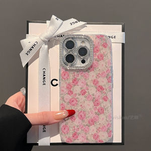 Spring New Style iPhone 16 pro Max Phone Case Full Screen Soft Ambient Pink White Rose 14 plus Full Cover Lens 13 Max High End Womens Model 12 Protective Cover