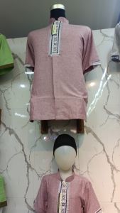 Baju Koko Pria Bahan Katun Madina Silk Ukuran M L XL Lengan Pendek Motif Bordir Eternity Moslem