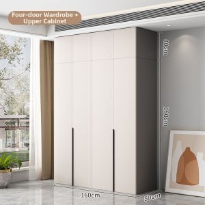 AYIJIE | Solid Wood Wardrobe with Sliding Doors 50cm Deep Large Capacity Child Friendly Compact Storage for Bedroom Home Use with Installation