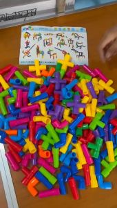MAINAN EDUKASI ANAK BLOCKS PIPA ISI 130PCS BAHAN PLASTIK PREMIUM